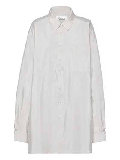 Maison Margiela Long-sleeved Shirt Woman Pearl Grey In White