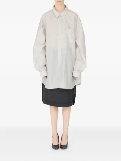 Maison Margiela Long-sleeved Shirt Woman Pearl Grey In White