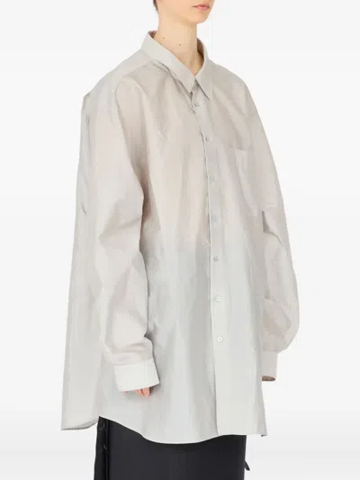 Maison Margiela Long-sleeved Shirt Woman Pearl Grey In White