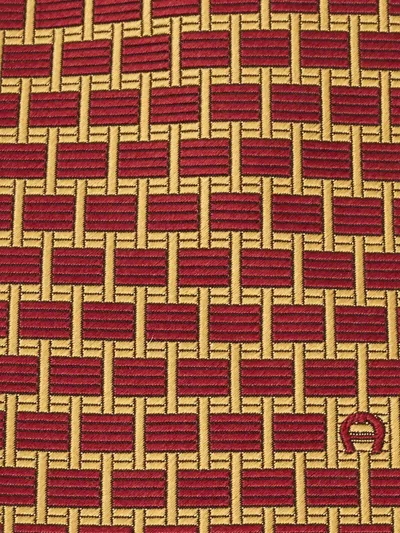 Pre-owned Aigner Vintage  Geometric-print Silk Tie In Multi