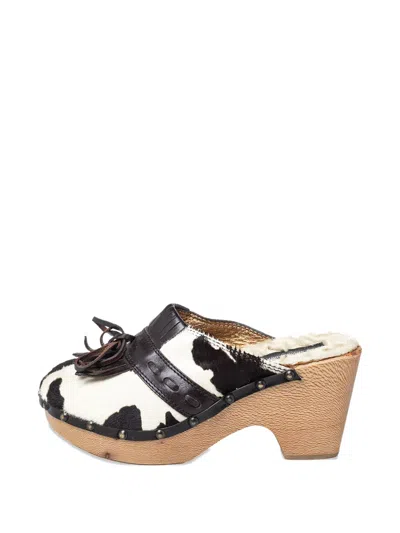 Pre-owned Dolce & Gabbana 2023 85mm Calf Hair Fringed Mules