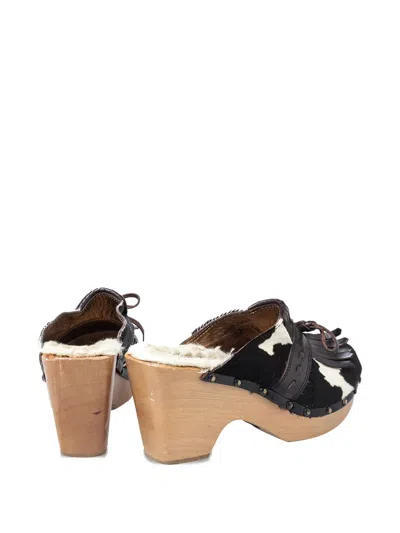 Pre-owned Dolce & Gabbana 2023 85mm Calf Hair Fringed Mules