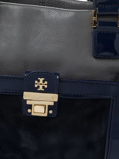 Pre-owned Tory Burch  Leather Tote Bag In Gray