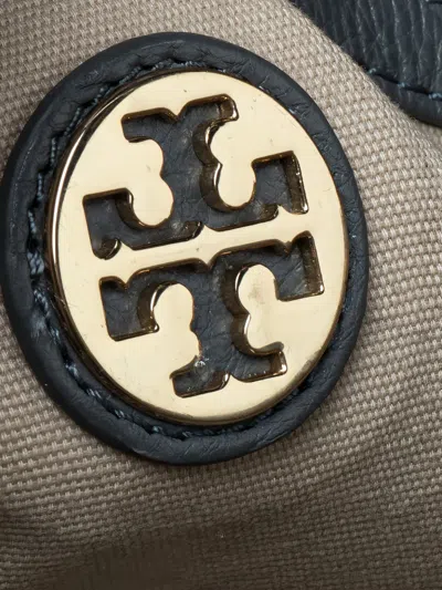 Pre-owned Tory Burch  Leather Tote Bag In Gray