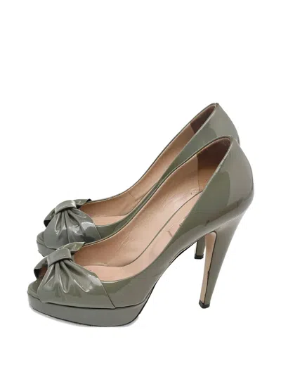 Pre-owned Valentino Garavani 120mm Platform Bow Pumps