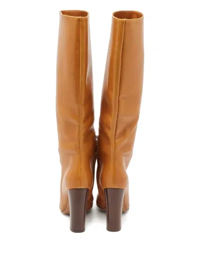 Pre-owned Chloé 120mm Leather Block Heel Boots