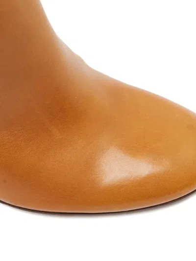 Pre-owned Chloé 120mm Leather Block Heel Boots