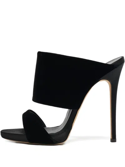 Pre-owned Giuseppe Zanotti Vintage  120mm Velvet Pumps In Black