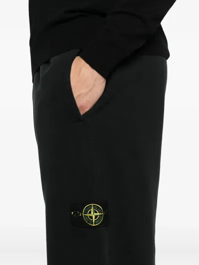 Stone Island Classic Badge Sweatpants In Black