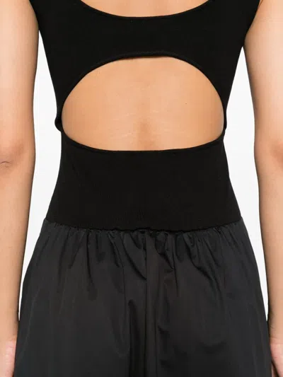 St Agni Panelled Ribbed Maxi Dress In Black