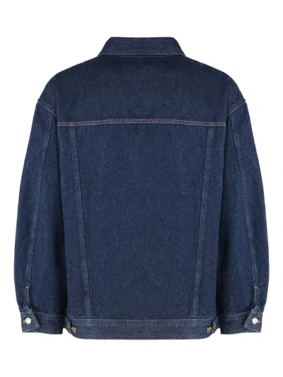 Apc Adjustable Cuffs Collared Long Sleeves Jacket In Blue