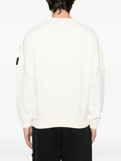 Stone Island 6100008 Patch-pocket Cotton Sweatshirt In White