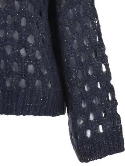 Brunello Cucinelli Sequin-embellished Open-knit Sweater