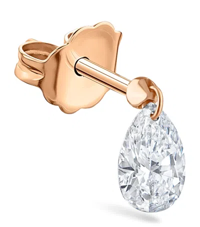 Maria Tash Floating Pear Diamond Charm Single Stud Earring