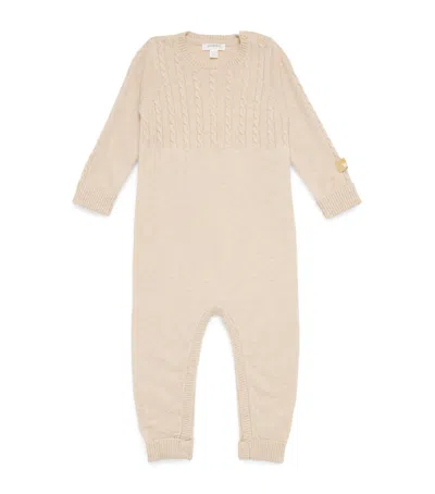 Purebaby Cashmere Cable-knit All-in-one In Neutral