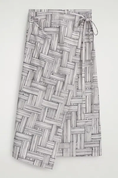 Cos Jupe Portefeuille En Coton Imprimé
