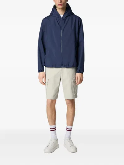 Save The Duck Zayn Hooded Zip-front Jacket In Blue