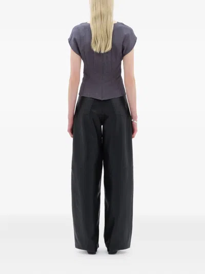 Remain Birger Christensen Sheepskin Panelled Straight-leg Trousers