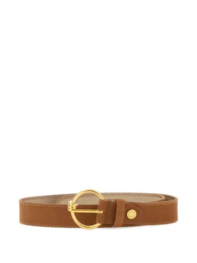 Gianni Chiarini Buckled Suede Belt In Brown