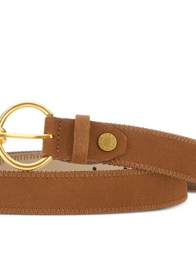 Gianni Chiarini Buckled Suede Belt In Brown