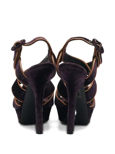 Pre-owned Dolce & Gabbana 140mm Velvet-finish Sandals