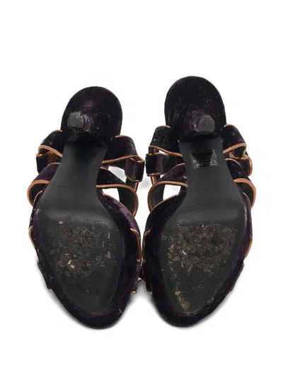 Pre-owned Dolce & Gabbana 140mm Velvet-finish Sandals