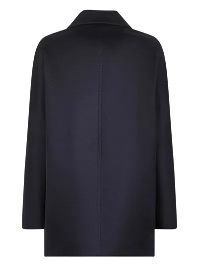 Max Mara Blue Broadcloth Sheree Double-breasted Pea Coat In Blue