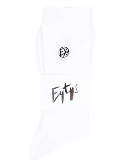 Eytys Embroidered-logo Socks In White