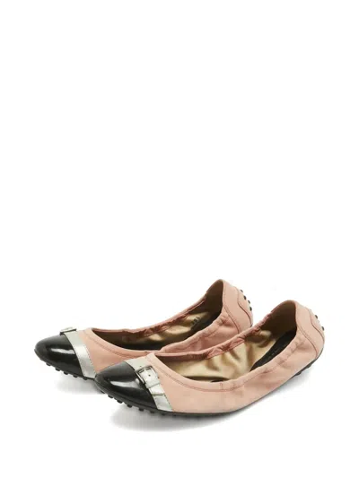 Pre-owned Tod's Vintage  Patent Leather Buckled Ballet Flats