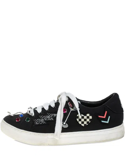 Pre-owned Marc Jacobs Vintage 2024  Patch-embellished Sneakers In Black