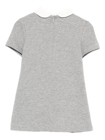Gucci Peter-pan Collar Panelled Casual Dress In Blue