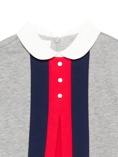 Gucci Peter-pan Collar Panelled Casual Dress In Blue