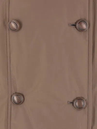Brunello Cucinelli Short Button Detailing Down Jacket In Brown