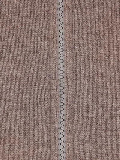 Brunello Cucinelli High-neck Zip-front Cardigan In Brown