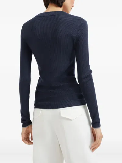 Brunello Cucinelli V-neck Ribbed Sweatshirt