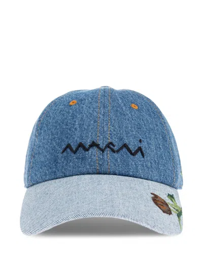 Marni Embroidered Denim Cap