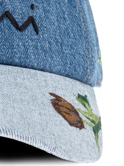 Marni Embroidered Denim Cap