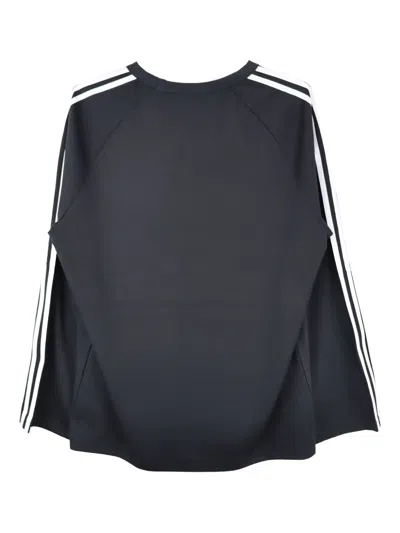 Y-3 Long-sleeve T-shirt With Three Stripes In Blue