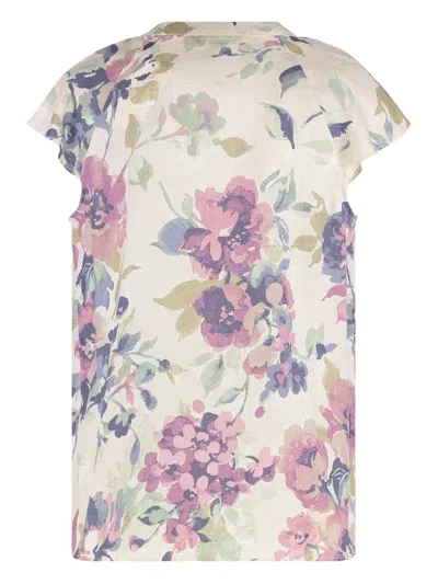 Ralph Lauren Floral Ruffle Blouse In Multi