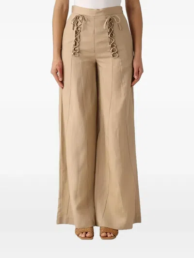 Twinset Lace-up Wide-leg Trousers