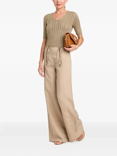 Twinset Lace-up Wide-leg Trousers