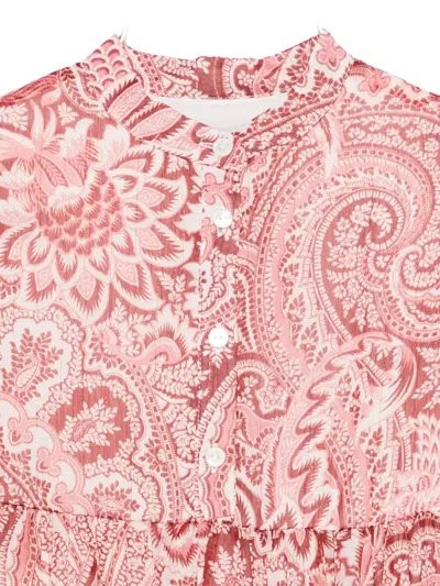 Etro Paisley-print Tiered Dress In Pink