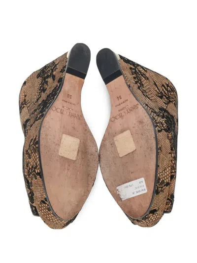 Pre-owned Jimmy Choo 10mm Lace Wedge Pumps