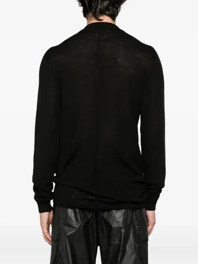 Rick Owens Long-sleeved Wool T-shirt In Black