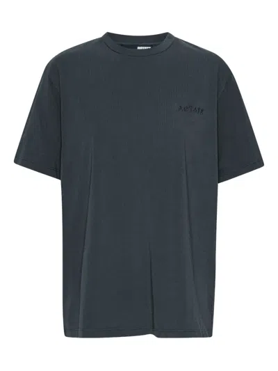 Rotate Birger Christensen Embroidered-logo Organic Cotton T-shirt In Blue