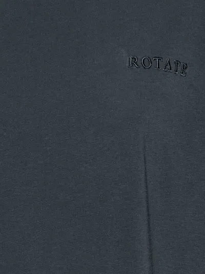 Rotate Birger Christensen Embroidered-logo Organic Cotton T-shirt In Blue