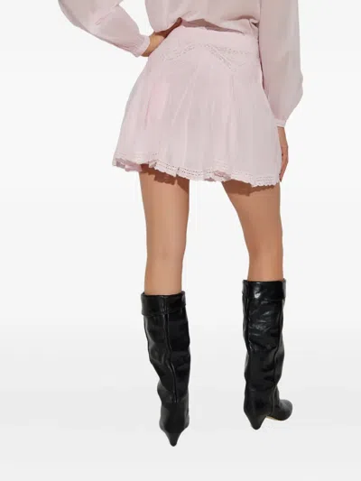 Isabel Marant Étoile Goldie Lace-insert Pleated Mini Skirt In Pink