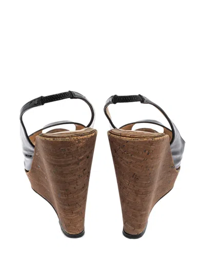 Pre-owned Christian Louboutin 120mm Une Plume Wedge Sandals