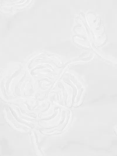 Rotate Birger Christensen Puff-sleeve Floral-embroidered Top In White