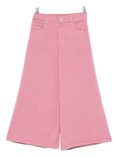 Missoni Embroidered Wide-leg Trousers In Pink